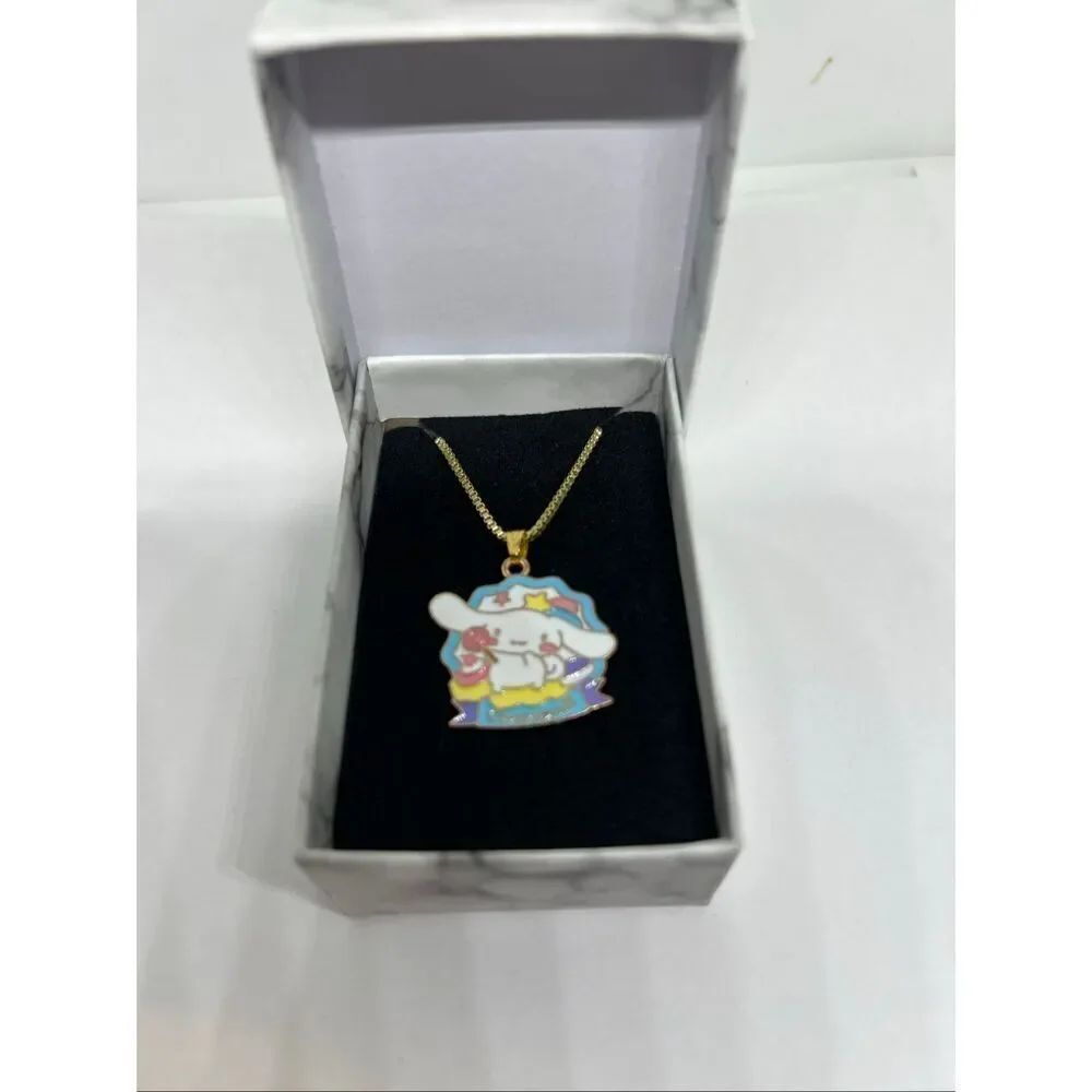 NEW Cinnamoroll Necklace Gold Tone Pastel Pendant | Sanrio